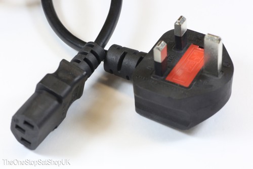 10 x 3 Pin 1.8m UK Black Mains Cable IEC 320 C13 For Televisions, Computers etc - Afbeelding 6 van 12