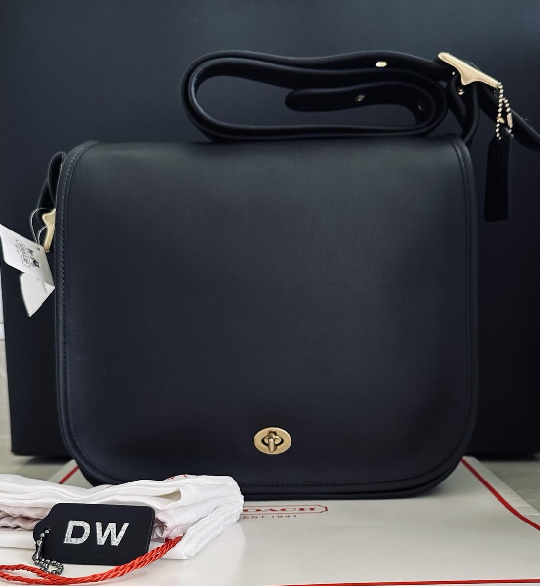 NWT COACH VINTAGE BLACK STEWARDWSS BAG BRASS 9525 | eBay