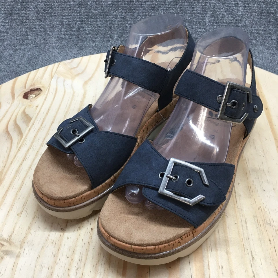 Spring Step 凉鞋女式 40 Hanyo 露背绑带蓝色扣休闲新品 — 第 3/4 张图片