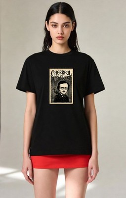 Vintage T-Shirt Edgar Allan Poe Funny Cheerful As Ever Unisex Adult Cotton Top