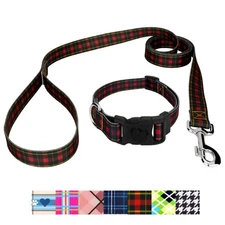 Country Brook Petz® Deluxe Collar and Leash - Plaid and Argyle Collection