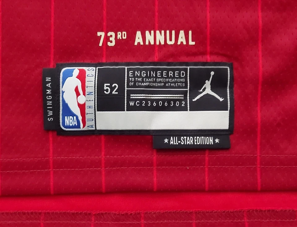 Kevin Durant NBA All Star Swingman Jersey. Jordan brand. Red. Men's XL (52) - Image 4 of 4