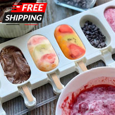 Ice Cream Molds Silicone 4/8 Cavity Ice Cream Molds Popsicle Mold Lollipop Mold