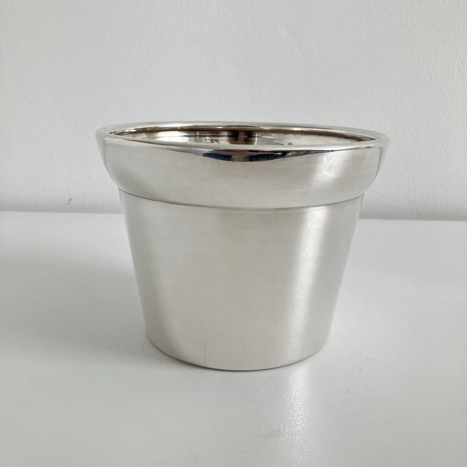 H. R. W. Fink Übertopf versilbert Silberauflage klassische Form 1980er Jahre - Bild 2 von 4