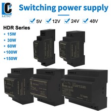 Switching Power Supply 5V 12V 24V 48V DIN Rail AC to DC 15 30 60 100 150W LED