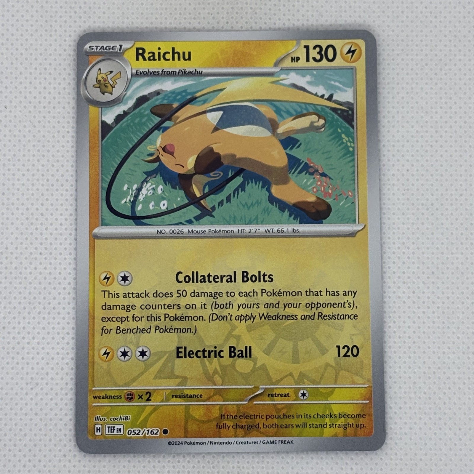 Pokemon TCG | Raichu 52/162 | Reverse Holo Common Temporal Forces!