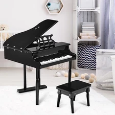 Kids 30 key Baby Grand Piano Toy Instrument w/ Bench Sheet Home Play Rack