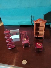 1:12 Miniature dollhouse furniture assorted red wood furniture CHECK description