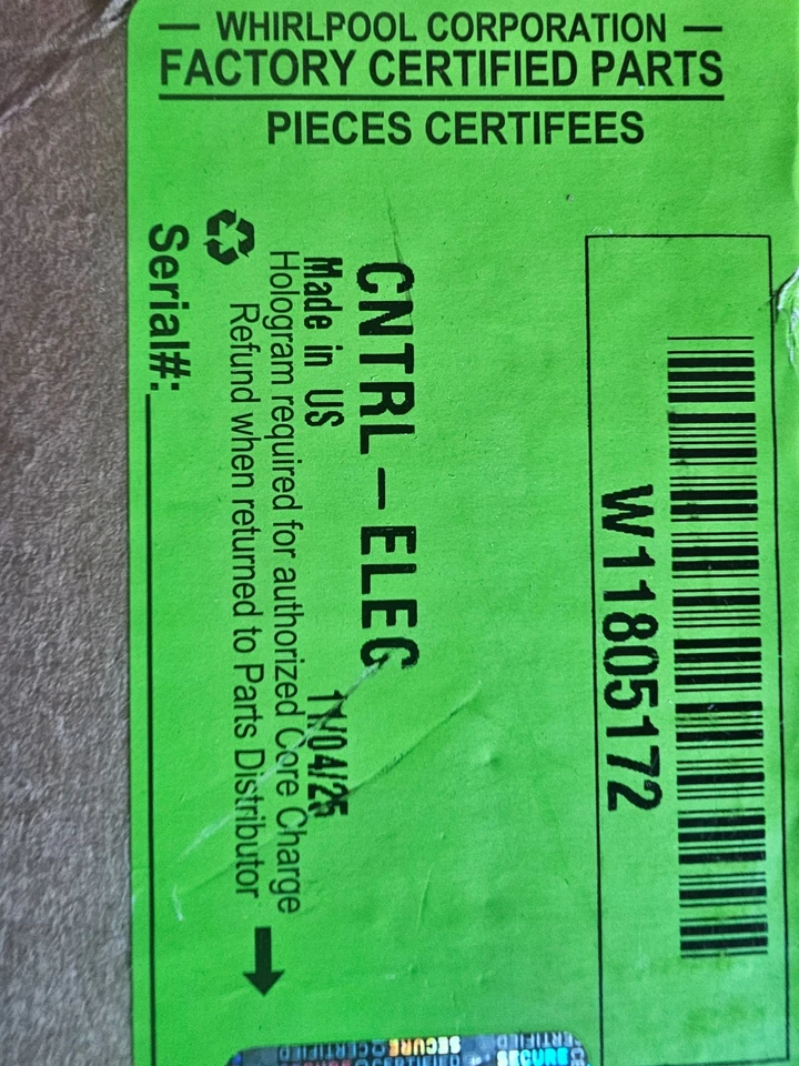 Brand New Whirlpool Washer control board w11805172 - Image 2 of 2