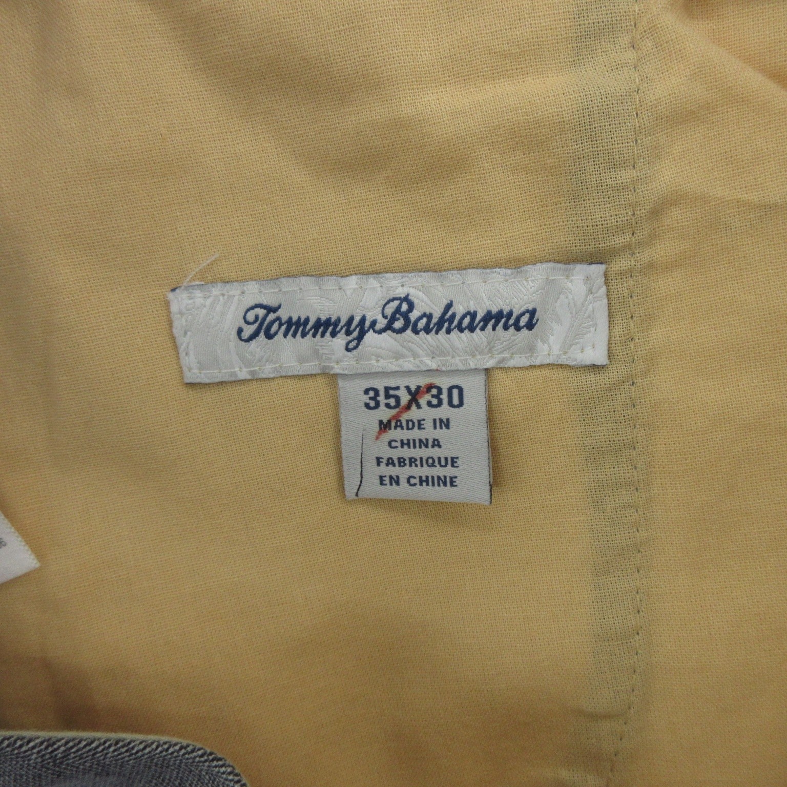 Tommy Bahama Pants Mens 35x31 Gray Havana Herringbone Silk Cotton Dress Pleated