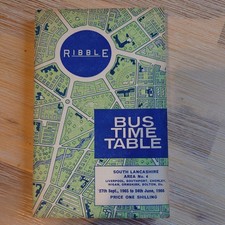 Ribble Bus Timetable Lancashire Area No.4 Huge Map Sep 1965 - Jun 1966
