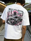 Mens Nissan Skyline GT-R R34 T-Shirt JDM Japanese Tuner Car Art Tokyo Pagoda Tee