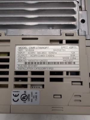 Yaskawa CIMR-V7AM43P7 GPD 315/V7 VFD Drive 400V 3PH 3.7kW | eBay