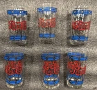 Vintage 1970’s PepsiCola Stained Glass Tiffany Drinking Glasses (Set of 6)
