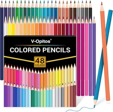 48 Pack Colored Pencils Set, Pre-Sharpened Coloring Pencils for Kids Beginners,