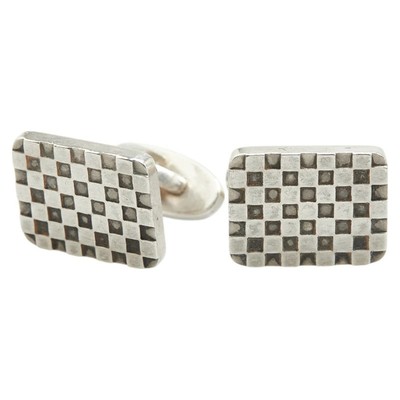 Georg Jensen Accessories Georg Jensen Block Check Square Cuff Silver SV925 Silve