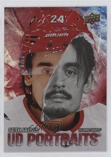 2025-26 Upper Deck Series 1 UD Portraits Red 175/199 Seth Jarvis #P-17 08ee