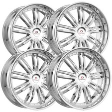 Set Of 4 Cavallo Clv-54 20x8.5 5x4.55x120 35mm Nano Chrome Wheels Rims
