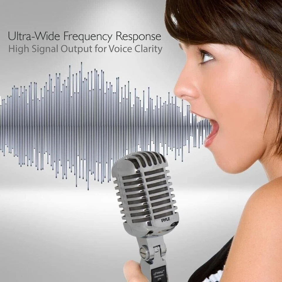 Pyle Classic Retro Dynamic Vocal Microphone - Old Vintage Style with XLR Cable - Image 3 of 4