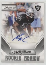 2011 Panini Prestige Rookie Review Signatures Rolando McClain #34 Auto fm0