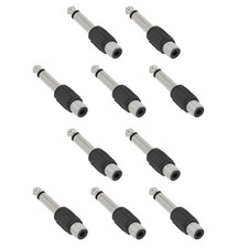 10Pcs RCA Female Jack To 1/4 " Male Mono Plug Single Audio Connector Adapter DIY