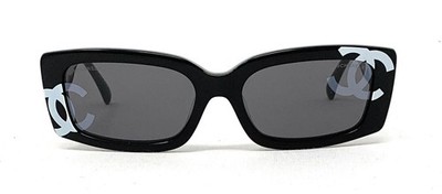 Chanel 71473A-S2667 Women's Rectangular Black and White CC Logo