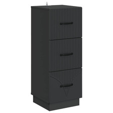 Drawer cabinet Black 33 x 34.5 x 87 cm Engineered Wood 3-Drawer Vintage Storage