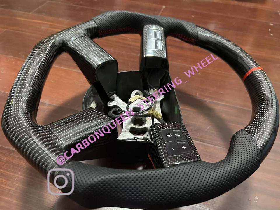 Volante de fibra de carbono real para Dodge Challenger SRT8/Chrysler - Imagem 4 de 4