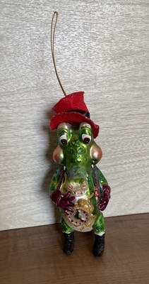 Peter Pan Tick Tock Crocodile Alligator Hand Paint Glass Christmas Ornament 6''