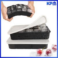 EiswüRfelform Silikon 2Er Set Quadratisch 30 StüCk Bpa-Frei Stapelbar