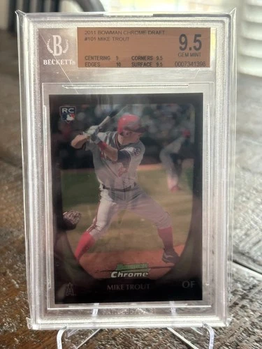 2011 Bowman Chrome Draft Mike Trout rookie card BGS 9.5 GEM MINT with 10 sub!