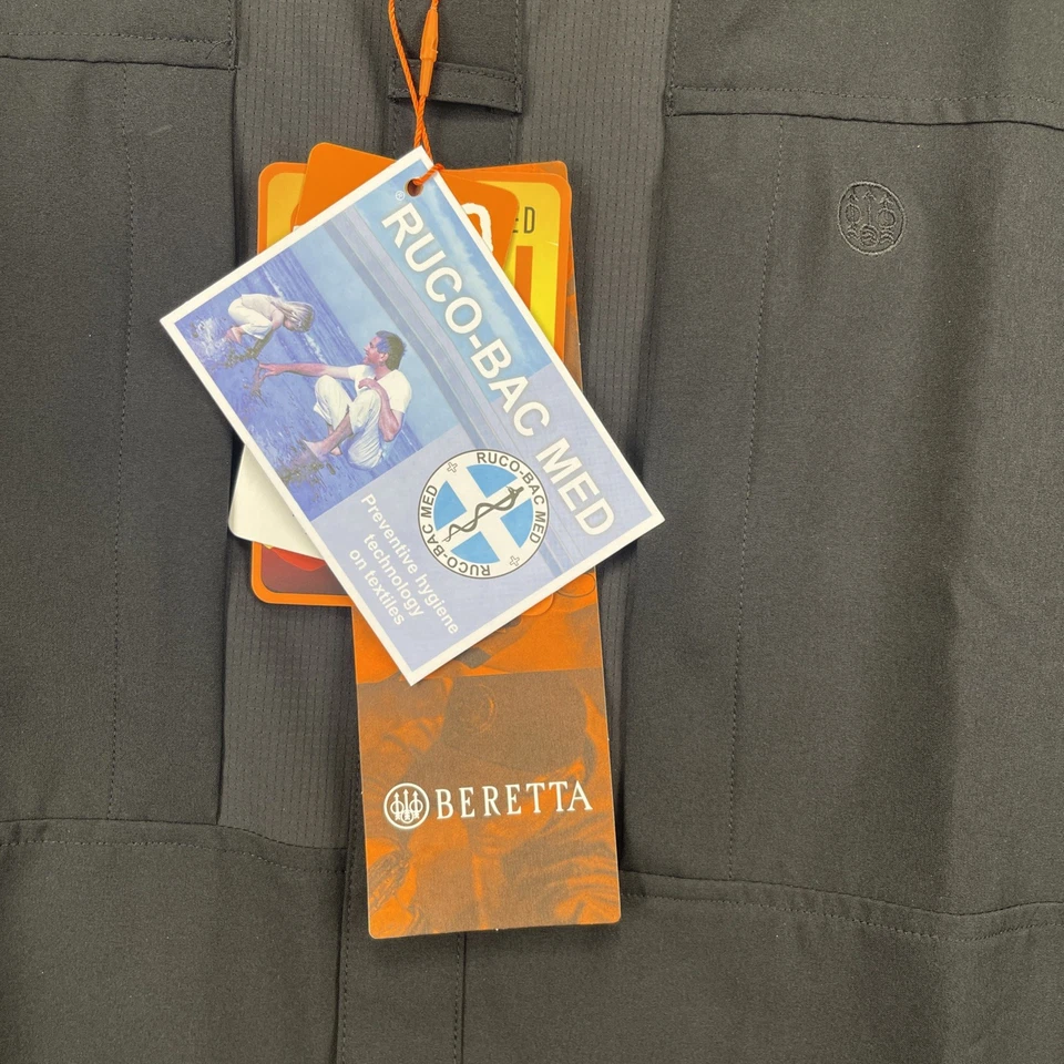 BERETTA Mens XL TKAD Flex Black Short Sleeve Shirt UPF 50 RUCO-BAC MED - Image 2 of 4