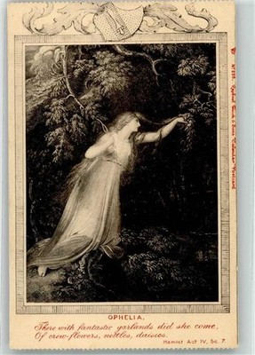 39611824 - Calendar Ophelia There She Came With Fantastic Garlands Tucks 1905