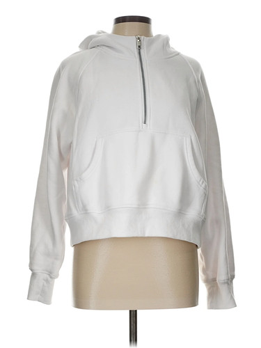 Automet Women Silver Pullover Hoodie L