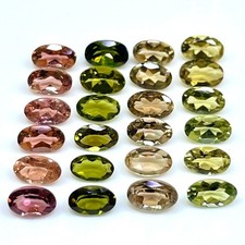 VVS 24 Pcs Natural Multi Tourmaline 5x3mm Oval Cut Loose Untreated Gemstones Lot