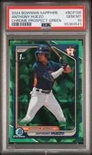 2024 Bowman Sapphire Edition Anthony Huezo Chrome Prospect Green /99 PSA 10