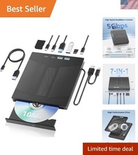 Portable External Blu Ray Drive with 100GB Capacity, 3D Playback  USB-C Support