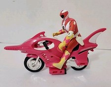 Vtg1995 Mighty Morphin Power Rangers Pink Shark Cycle W/ 1993 Bandai Pink Ranger