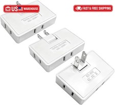 3 Pcs Flat Outlet Extender,3 Way 2 Prong180 Degree Portable Swivel Wall Tap Plug