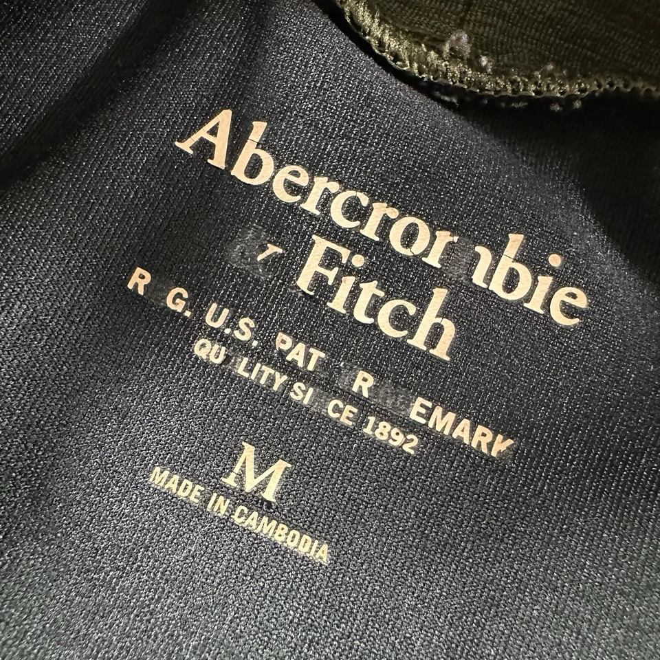 Camisa Pullover Abercrombie & Fitch Tejido Aire Suave Para Hombre Mediana Negra Verde Foto 3 de 4