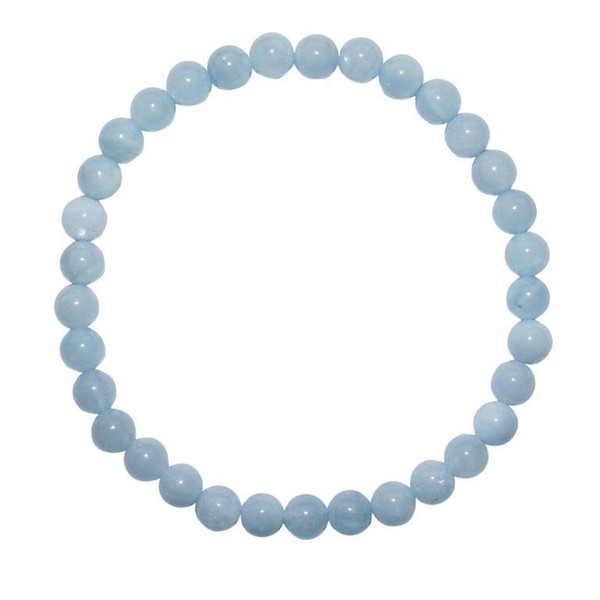 Aquamarin Armband Kugel 6 Mm A* Super QualitäT SchöNe Blaue Aqua Farbe-image