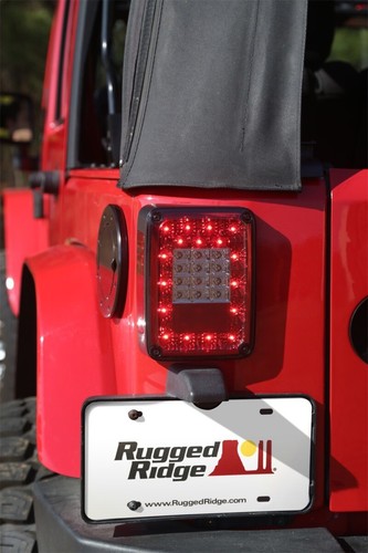 Rugged Ridge Led Tail Light Set Smoke Fits 07-18 Jeep Wrangler - Picture 5 of 10