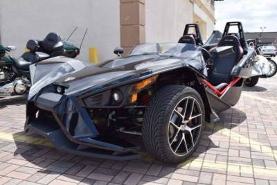 Cipher Black w/Orange Piping Racing Seats & Brackets for 15-20 Polaris Slingshot
