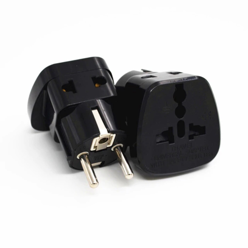 Adaptador Enchufe Universal con toma de tierra (2 Unidades)