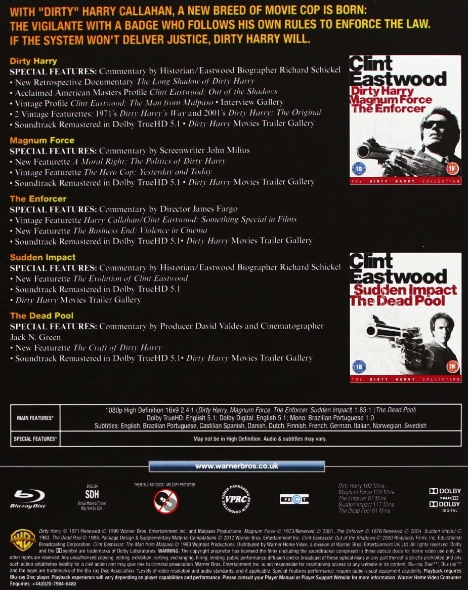 Dirty Harry Collection Blu-ray [Region Free] Clint Eastwood 5