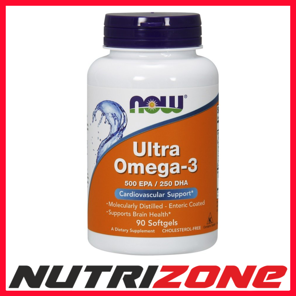 Now Foods Ultra Omega-3 EPA DHA Fatty Acids Cardiovascular Health - 90 softgels