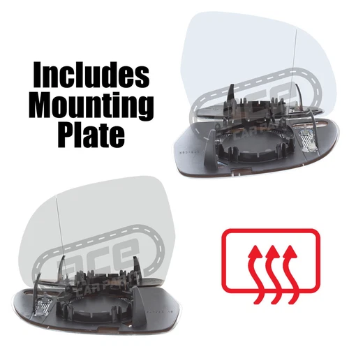 Audi A4 B8 8K 2008-2010 Wing Door Mirror Glass Heated Aspherical Clip On 1 Pair