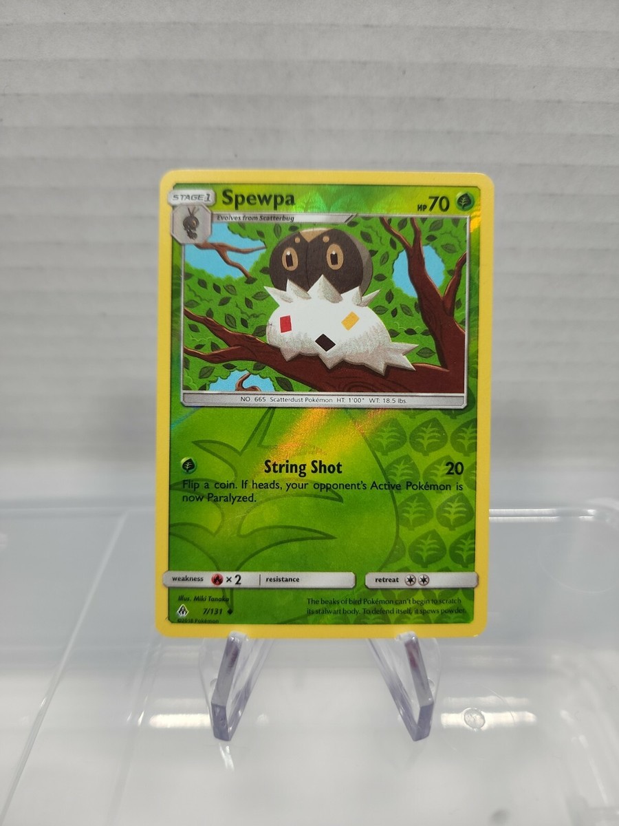 grass type pokemon card Spewpa 7/131 Reverse Holo Stage 1 2018 New Grass-type Pokémon V can