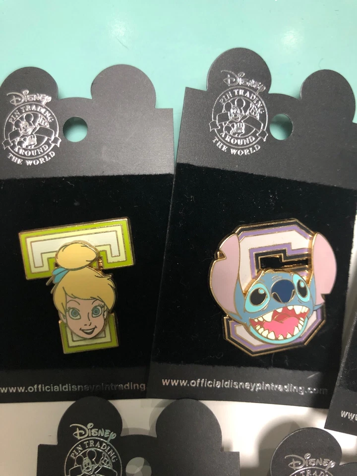 Donald Duck 'D' Block Letter Tink Mickey Pin # 40266 40262 40261 40264 40263 - Image 3 of 4