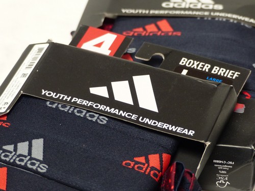 ADIDAS 8-PACK YOUTH SIZE LARGE 14-16 BOXER BRIEFS ATHLETIC FIT QUICK DRY LOT - Picture 2 of 3